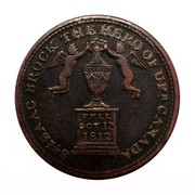 Canada 1/2 Penny Sir Issac Brock 1816 UC-6A1 SR ISAAC BROCK THE HERO OF UPR CANADA FELL OCT 13 1812 coin obverse Canada 1/2 Penny Sir Issac Brock 1816 UC-6A1 SR ISAAC BROCK THE HERO OF UPR CANADA FELL OCT 13 1812 coin obverse