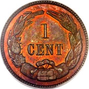 USA 1 Cent Haseltine Restrike 1861  1 CENT coin reverse USA 1 Cent Haseltine Restrike 1861  1 CENT coin reverse