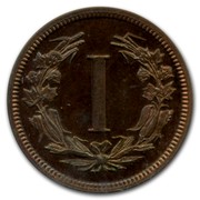 USA 1 Cent Wreath around Dime 1881 I coin reverse