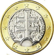Slovakia 1 Euro Coat of Arms 2009 Proof KM# 101 YEAR SLOVENSKO coin obverse Slovakia 1 Euro Coat of Arms 2009 Proof KM# 101 YEAR SLOVENSKO coin obverse