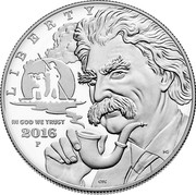 USA $1 Mark Twain 2016 P Proof KM# 622 LIBERTY IN GOD WE TRUST 2016 P coin obverse USA $1 Mark Twain 2016 P Proof KM# 622 LIBERTY IN GOD WE TRUST 2016 P coin obverse