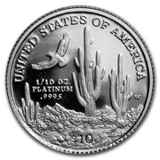 USA $10 American Eagle 2001 W Proof KM# 327 UNITED STATES OF AMERICA 1/10 OZ. PLATINUM .9995 $10 coin reverse USA $10 American Eagle 2001 W Proof KM# 327 UNITED STATES OF AMERICA 1/10 OZ. PLATINUM .9995 $10 coin reverse