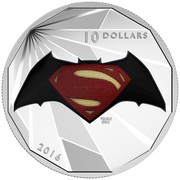 Canada 10 Dollars Batman VS Superman 2016 Matte Proof KM# 2127 10 DOLLARS TM/MC DC 2016 coin reverse