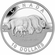 Canada 10 Dollars Bison 2014 Matte Proof KM# 1919.1 CANADA 2014 10 DOLLARS coin reverse Canada 10 Dollars Bison 2014 Matte Proof KM# 1919.1 CANADA 2014 10 DOLLARS coin reverse