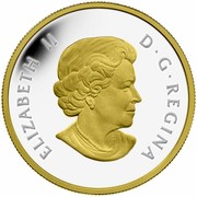 Canada 10 Dollars Celebrating Canada 2015 KM# 1964 ELIZABETH II D G REGINA coin obverse