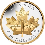 Canada 10 Dollars Celebrating Canada 2015 KM# 1964 CANADA KED 2015 10 DOLLARS coin reverse