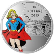 Canada 10 Dollars DC Comics Originals Strength 2015 Matte Proof KM# 1890 10 DOLLARS 2015 DC coin reverse