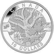 Canada 10 Dollars Down by the Old Maple Tree 2014 Matte Proof KM# 1920.1 CANADA 2014 CD 10 DOLLARS coin reverse Canada 10 Dollars Down by the Old Maple Tree 2014 Matte Proof KM# 1920.1 CANADA 2014 CD 10 DOLLARS coin reverse