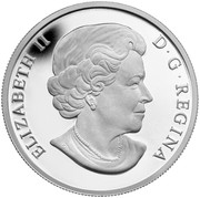 Canada 10 Dollars Northern Lights 2014 Matte Proof KM# 1922.1 ELIZABETH II D ∙ G ∙ REGINA coin obverse