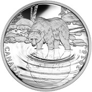 Canada 10 Dollars Reflections of Wildlife Grizzly Bear 2016 Proof KM# 2124 CANADA 2016 coin reverse