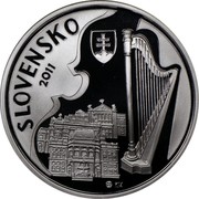 Slovakia 10 Euro 100th anniversary of the birth of Jan Cikker 2011 Proof KM# 117 JAN CIKKER 1911 • 1989 10 EURO coin obverse