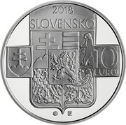 Slovakia 10 Euro 100th Anniversary of the Establishment of the Czechoslovak Republic 2018 2018 SLOVENSKO 10 EURO coin obverse Slovakia 10 Euro 100th Anniversary of the Establishment of the Czechoslovak Republic 2018 2018 SLOVENSKO 10 EURO coin obverse