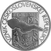 Slovakia 10 Euro 100th Anniversary of the Establishment of the Czechoslovak Republic 2018 VZNIK ČESKOSLOVENSKEJ REPUBLIKY 28. OKTÓBER 1918 coin reverse Slovakia 10 Euro 100th Anniversary of the Establishment of the Czechoslovak Republic 2018 VZNIK ČESKOSLOVENSKEJ REPUBLIKY 28. OKTÓBER 1918 coin reverse