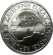 Slovakia 10 Euro 10th Anniversary of the Euro Introduction in the Slovak Republic 2019 ZAVEDENIE EURA V SLOVENSKEJ REPUBLIKE 1.1.2009 coin reverse Slovakia 10 Euro 10th Anniversary of the Euro Introduction in the Slovak Republic 2019 ZAVEDENIE EURA V SLOVENSKEJ REPUBLIKE 1.1.2009 coin reverse