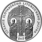 Slovakia 10 Euro 1150th anniversary of the recognition of the Slavonic liturgical language 2018 UZNANIE SLOVANSKÉHO LITURGICHÉHO JAZYKA 868 coin reverse Slovakia 10 Euro 1150th anniversary of the recognition of the Slavonic liturgical language 2018 UZNANIE SLOVANSKÉHO LITURGICHÉHO JAZYKA 868 coin reverse