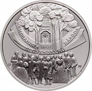 Slovakia 10 Euro 150th Anniversary Memorandum of Slovak Nation 2011 KM# 116 MEMORANDUM 1861 NÁRODA SLOVENSKÉHO MP coin reverse
