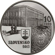 Slovakia 10 Euro 150th anniversary of the scientific and cultural institution Matica 2013 KM# 131 10 EURO SLOVENSKO 2013 KL coin obverse Slovakia 10 Euro 150th anniversary of the scientific and cultural institution Matica 2013 KM# 131 10 EURO SLOVENSKO 2013 KL coin obverse
