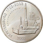 Finland 10 Euro 300 years of Saint Petersburg 2003 S-M KM# 112 ST.PETERSBURG 1703-2003 10 EURO M 2003 coin reverse