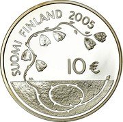 Finland 10 Euro 60 Years Peace 2005 M-M KM# 120 SUOMI FINLAND 2005 10 € coin obverse Finland 10 Euro 60 Years Peace 2005 M-M KM# 120 SUOMI FINLAND 2005 10 € coin obverse