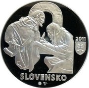 Slovakia 10 Euro 900th Anniversary of the Zobor Documents 2011 Proof KM# 115 2011 SLOVENSKO PV MK coin obverse