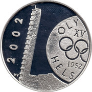 Finland 10 Euro Anniversary of Helsinki Olympic Games 2002 M VV-M KM# 107 2002 M OLY XV 1952 HELS coin obverse Finland 10 Euro Anniversary of Helsinki Olympic Games 2002 M VV-M KM# 107 2002 M OLY XV 1952 HELS coin obverse