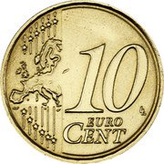 Slovakia 10 Euro Cent Bratislava Castle 2009 KM# 98 10 EURO CENT coin reverse Slovakia 10 Euro Cent Bratislava Castle 2009 KM# 98 10 EURO CENT coin reverse