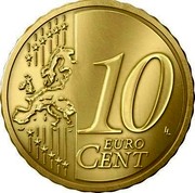 Latvia 10 Euro Cent Greater Coat of Arms 2014 KM# 153 10 EURO CENT LL coin reverse Latvia 10 Euro Cent Greater Coat of Arms 2014 KM# 153 10 EURO CENT LL coin reverse
