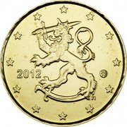 Finland 10 Euro Cent Rampant Lion 2012 FI KM# 126 2010 FI coin obverse Finland 10 Euro Cent Rampant Lion 2012 FI KM# 126 2010 FI coin obverse