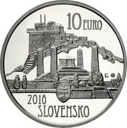 Slovakia 10 Euro (Dusan Samuel Jurkovich) 10 EURO 2018 SLOVENSKO coin obverse Slovakia 10 Euro (Dusan Samuel Jurkovich) 10 EURO 2018 SLOVENSKO coin obverse