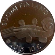 Finland 10 Euro Jean Sibelius 2015 Proof KM# 225 SUOMI FINLAND 2015 10 € coin obverse Finland 10 Euro Jean Sibelius 2015 Proof KM# 225 SUOMI FINLAND 2015 10 € coin obverse