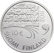 Finland 10 Euro Juhani Aho 2011 P KM# 168 2011 10 € SUOMI FINLAND coin obverse Finland 10 Euro Juhani Aho 2011 P KM# 168 2011 10 € SUOMI FINLAND coin obverse