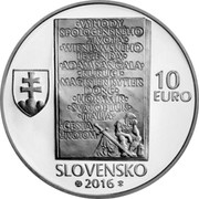 Slovakia 10 Euro (Ladislav Nádaši-Jégé) 10 EURO SLOVENSKO 2016 coin obverse Slovakia 10 Euro (Ladislav Nádaši-Jégé) 10 EURO SLOVENSKO 2016 coin obverse