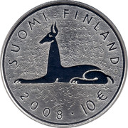 Finland 10 Euro Mika Waltari 2008 P KM# 142 SUOMI FINLAND 2008 10 € coin obverse