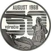 Slovakia 10 Euro Resistance against the Warsaw Pact invasion 2018 BU AUGUST 1968 50 VÝROČIE coin reverse Slovakia 10 Euro Resistance against the Warsaw Pact invasion 2018 BU AUGUST 1968 50 VÝROČIE coin reverse