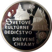 Slovakia 10 Euro Wooden Churches 2010 KM# 110 SVETOVÉ KULTÚRNE DEDIČSTVO DREVENÉ CHRÁMY coin reverse