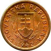 Slovakia 10 Halierov 1942 KM# 1 Republic (1939-1945) SLOVENSKÁ REPUBLIKA 1942 coin obverse