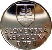 Slovakia 10 Halierov Silver edition 1993 Proof KM# 17A SLOVENSKÁ REPUBLIKA 1993 coin obverse Slovakia 10 Halierov Silver edition 1993 Proof KM# 17A SLOVENSKÁ REPUBLIKA 1993 coin obverse