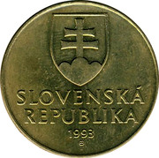 Slovakia 10 Korun 1993 KM# 11 Republic SLOVENSKÁ REPUBLIKA 1993 coin obverse Slovakia 10 Korun 1993 KM# 11 Republic SLOVENSKÁ REPUBLIKA 1993 coin obverse