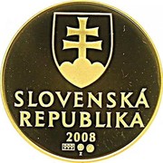 Slovakia 10 Korun 2008 Proof KM# 11b Republic SLOVENSKÁ REPUBLIKA YEAR 2008 999 Z coin obverse Slovakia 10 Korun 2008 Proof KM# 11b Republic SLOVENSKÁ REPUBLIKA YEAR 2008 999 Z coin obverse