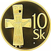 Slovakia 10 Korun 2008 Proof KM# 11b Republic 10 SK R Z coin reverse Slovakia 10 Korun 2008 Proof KM# 11b Republic 10 SK R Z coin reverse