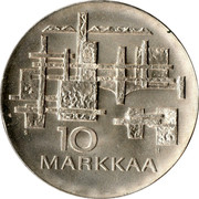 Finland 10 Markkaa 50th Anniversary of Independence 1967 S-H KM# 50 S 10 H MARKKAA coin reverse Finland 10 Markkaa 50th Anniversary of Independence 1967 S-H KM# 50 S 10 H MARKKAA coin reverse