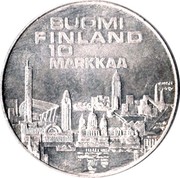 Finland 10 Markkaa Athletic Championships 1971 S-H KM# 52 SUOMI FINLAND 10 MARKKAA coin reverse Finland 10 Markkaa Athletic Championships 1971 S-H KM# 52 SUOMI FINLAND 10 MARKKAA coin reverse