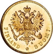 Finland 10 Markkaa Wide eagle 1905 L KM# 8.2 FINLAND SUOMI coin obverse Finland 10 Markkaa Wide eagle 1905 L KM# 8.2 FINLAND SUOMI coin obverse