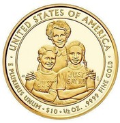 USA $10 Nancy Reagan 2016 W Proof KM# 629 ∙ UNITED STATES OF AMERICA ∙ E PLURIBUS UNUM ∙ $10 ∙ 1/2 OZ. .9999 FINE GOLD coin reverse USA $10 Nancy Reagan 2016 W Proof KM# 629 ∙ UNITED STATES OF AMERICA ∙ E PLURIBUS UNUM ∙ $10 ∙ 1/2 OZ. .9999 FINE GOLD coin reverse