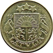 Latvia 10 Santimu Pattern 1922 KM# 4 1922 LATVIJA coin obverse Latvia 10 Santimu Pattern 1922 KM# 4 1922 LATVIJA coin obverse