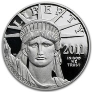 USA $100 American Eagle 2011 W Proof KM# 518 LIBERTY 2011 IN GOD WE TRUST E PLURIBUS UNUM coin obverse USA $100 American Eagle 2011 W Proof KM# 518 LIBERTY 2011 IN GOD WE TRUST E PLURIBUS UNUM coin obverse