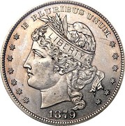 USA 100 Cents (Goloid Metric Dollar (Pattern)) E PLURIBUS UNUM LIBERTY 1879 coin obverse USA 100 Cents (Goloid Metric Dollar (Pattern)) E PLURIBUS UNUM LIBERTY 1879 coin obverse