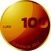 Slovenia 100 Euro 20th anniversary of Slovenia's Independence 2011 Proof KM# 103 EURO 100 SLOVENIJA 2011 coin obverse Slovenia 100 Euro 20th anniversary of Slovenia's Independence 2011 Proof KM# 103 EURO 100 SLOVENIJA 2011 coin obverse