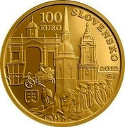 Slovakia 100 Euro 300th Anniversary of the Coronation of Charles III 2012 Proof KM# 125 100 EURO SLOVENSKO 2012 coin obverse Slovakia 100 Euro 300th Anniversary of the Coronation of Charles III 2012 Proof KM# 125 100 EURO SLOVENSKO 2012 coin obverse