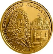 Slovakia 100 Euro 300th Anniversary of the Coronation of Charles III 2012 Proof KM# 125 KORUNOVÁCIA KAROLA III. BRATISLAVA 1712 coin reverse Slovakia 100 Euro 300th Anniversary of the Coronation of Charles III 2012 Proof KM# 125 KORUNOVÁCIA KAROLA III. BRATISLAVA 1712 coin reverse